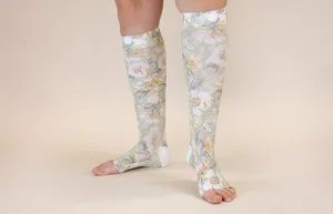 Cynthia printed LympheDIVAs knee-high compression socks