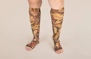 Forest Camo printed LympheDIVAs knee-high compression socks