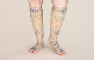 Dragonfly printed LympheDIVAs knee-high compression socks