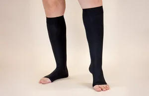 Onyx printed LympheDIVAs knee-high compression socks