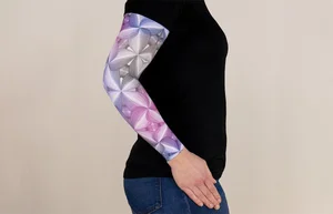 Kaleidoscope printed LympheDIVAs compression arm sleeve