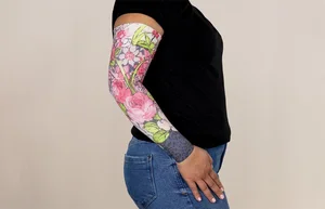Bloomin Betty Dark printed LympheDIVAs compression arm sleeve