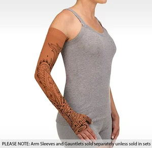 Boho Spirit Henna Cinnamon printed Juzo Soft compression arm sleeve