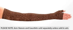 Paisley Henna Chestnut printed Juzo Soft compression arm sleeve