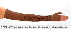 Wild Flower Henna Chestnut printed Juzo Soft compression arm sleeve