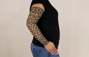Leopard printed LympheDIVAs compression arm sleeve