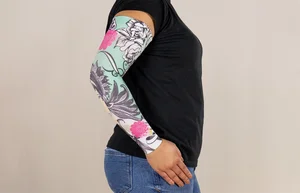 Tattoo Blossom printed LympheDIVAs compression arm sleeve