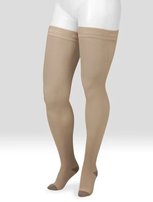 Juzo Silver Thigh-High Stockings w/Silicone Border 20-30 mmHg