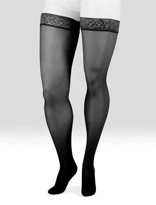 Juzo Naturally Sheer Thigh-High Stockings w/Silicone Border 15-20 mmHg
