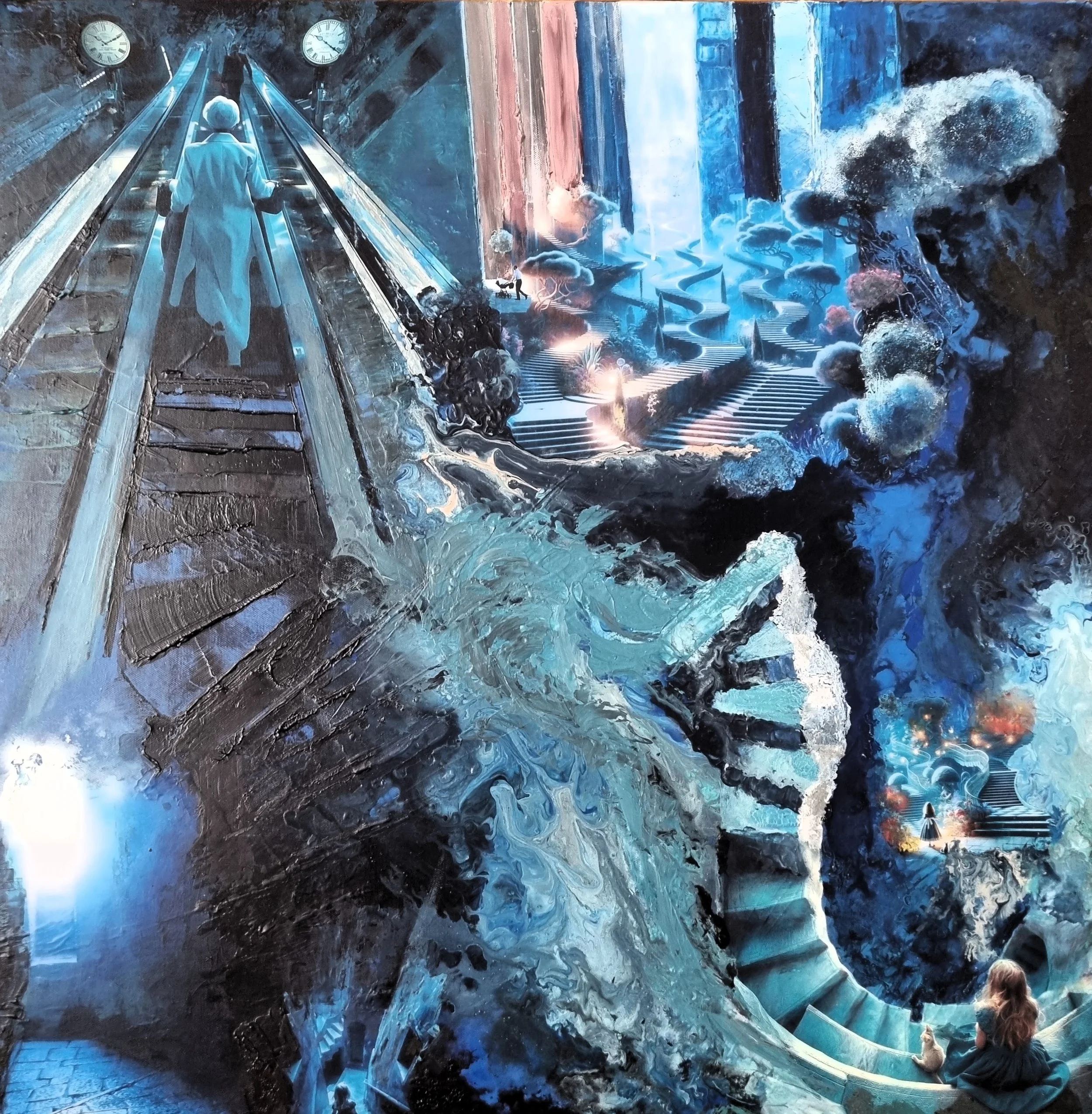 La vie rêvée d'IAlice Technique mixte 80x80