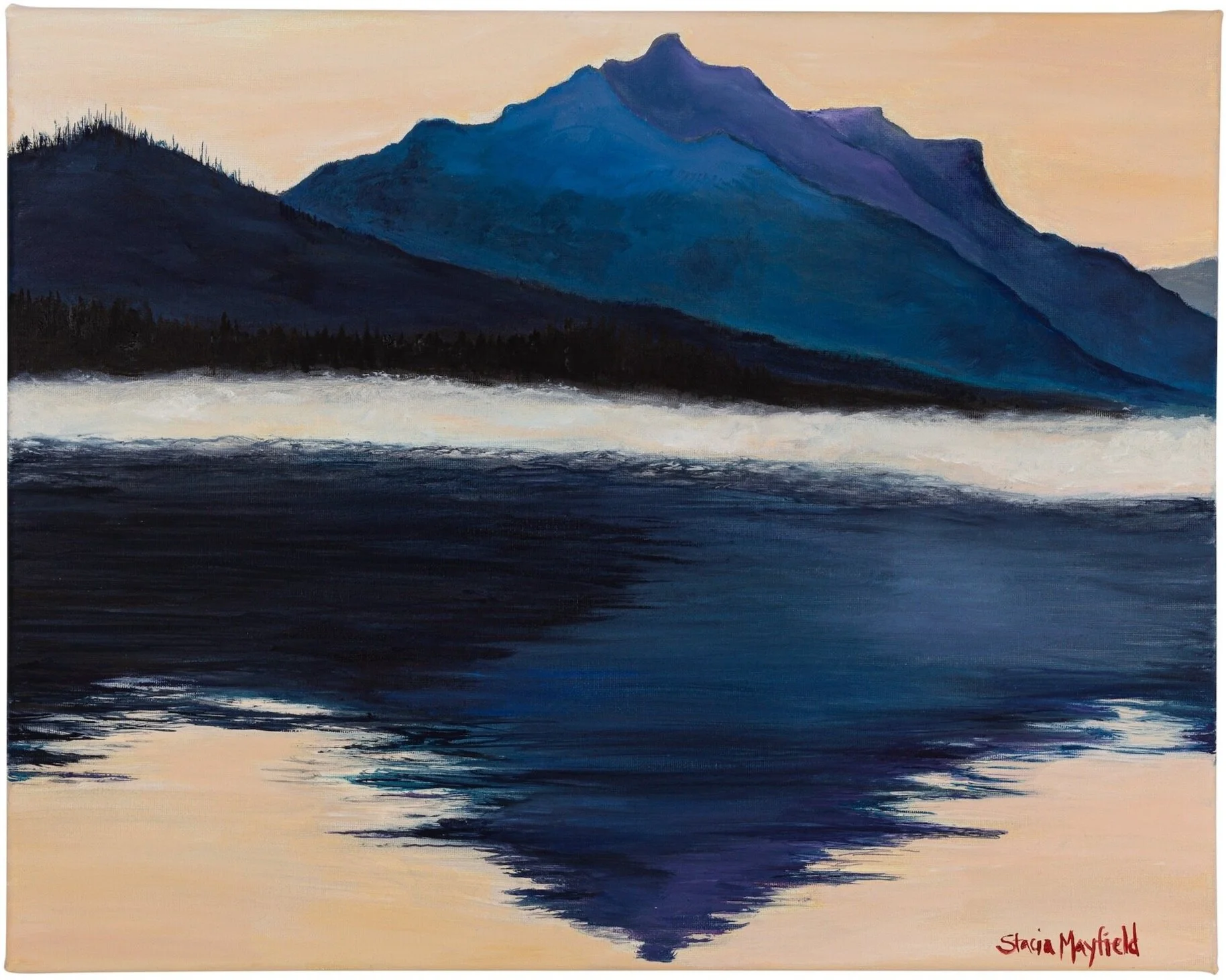 Glacier National Park, 2020                                                                                                                                                Oil on Canvas. 16x20.                                                                                                                                                         © Stacia Mayfield