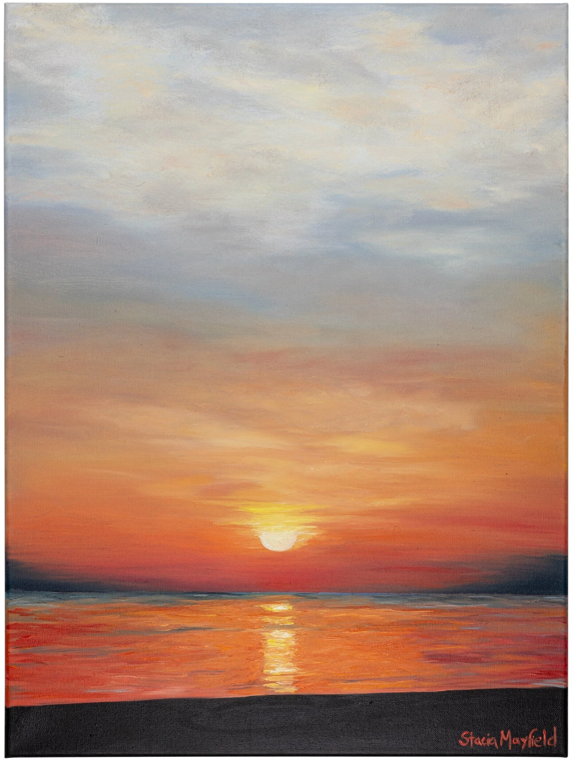 Being Present, Key Biscayne, 2020                                                                                               Oil on Canvas. 18x24.                                                                                                                          © Stacia Mayfield