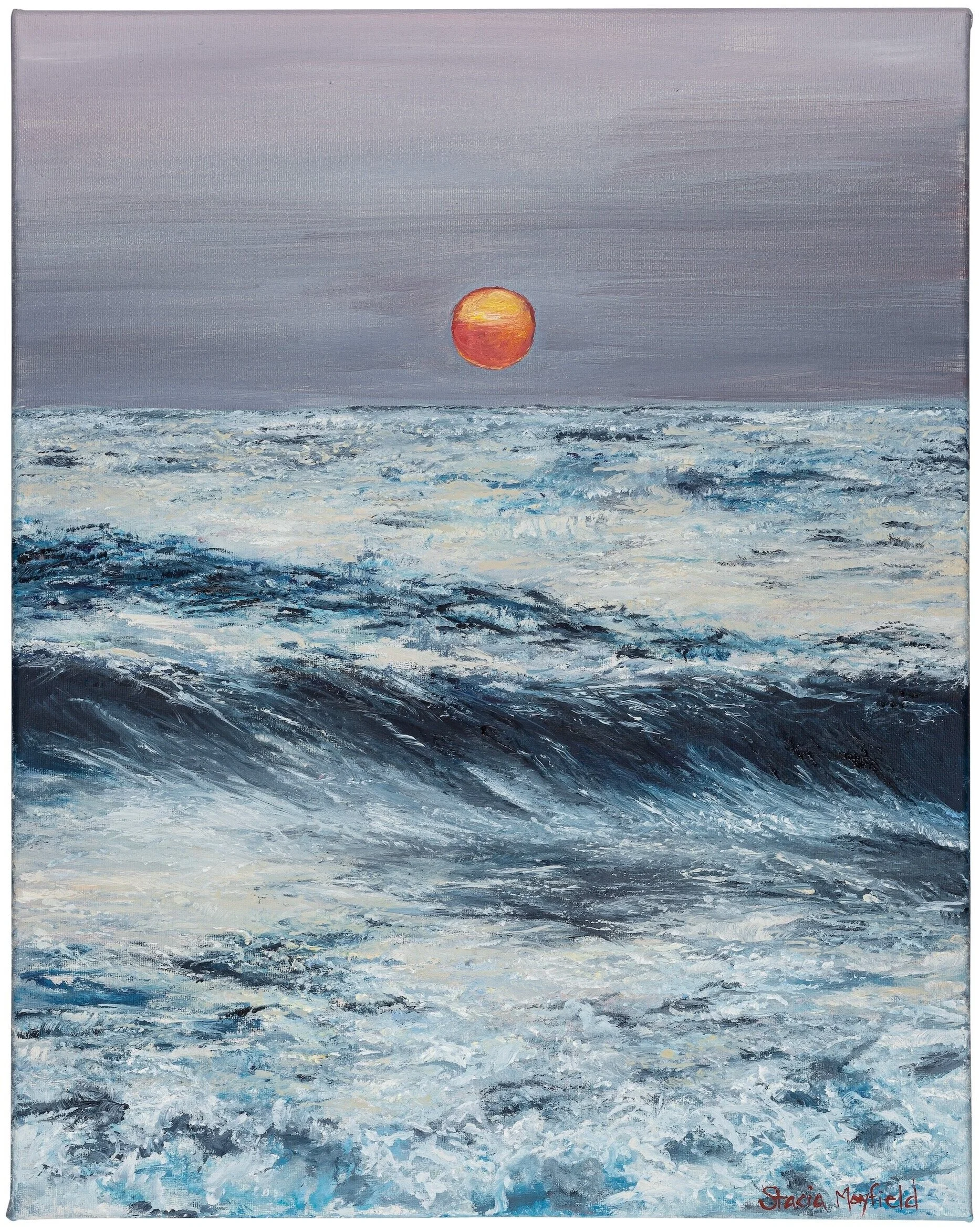 Rachel’s View, Lake Michigan Chicago, 2020                                                                                                Oil on Canvas. 16x20.                                                                                                                          © Stacia Mayfield