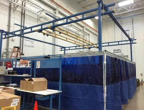 Gorbel Crane With Welding Curtains