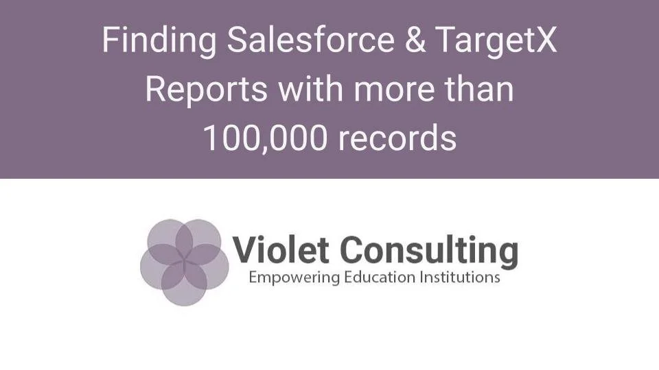 Find Reports with more than 100,000 records