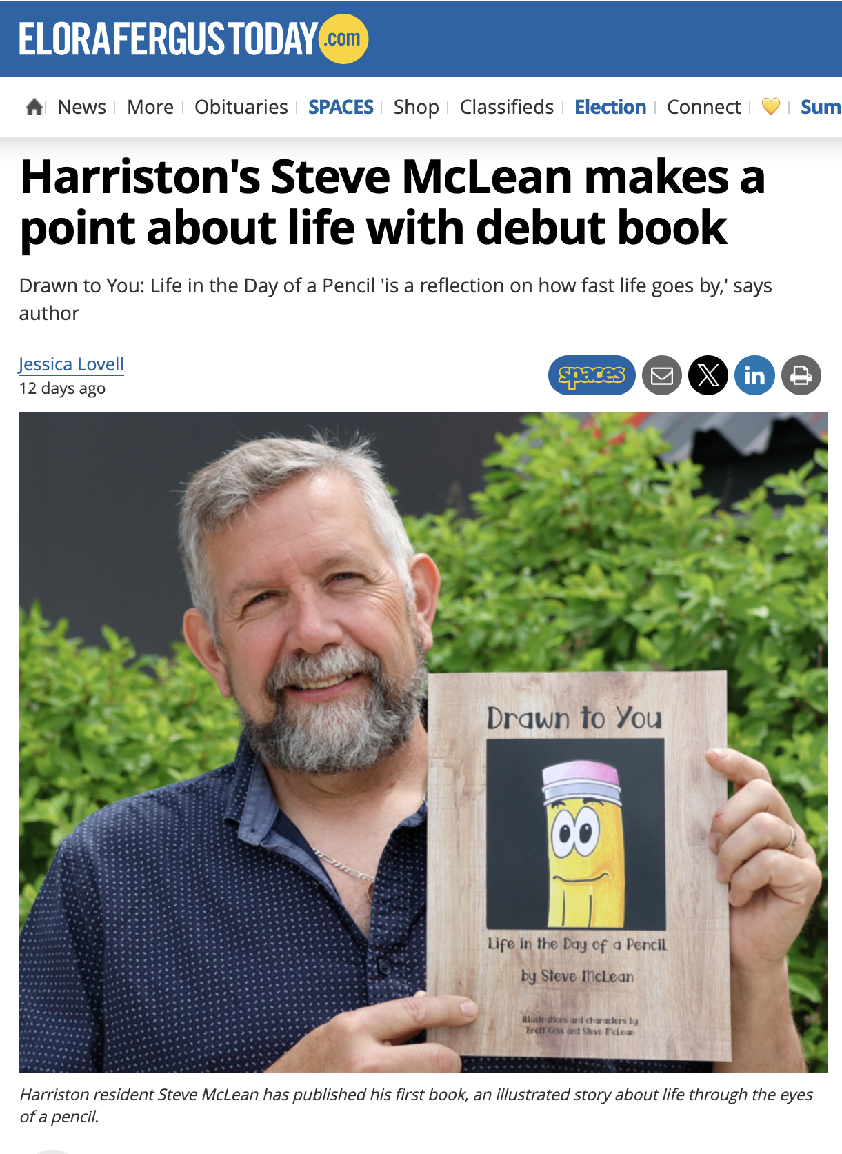 ELORA FERGUS TODAY: Harriston’s Steve McLean Makes a Point About Life with Debut Book