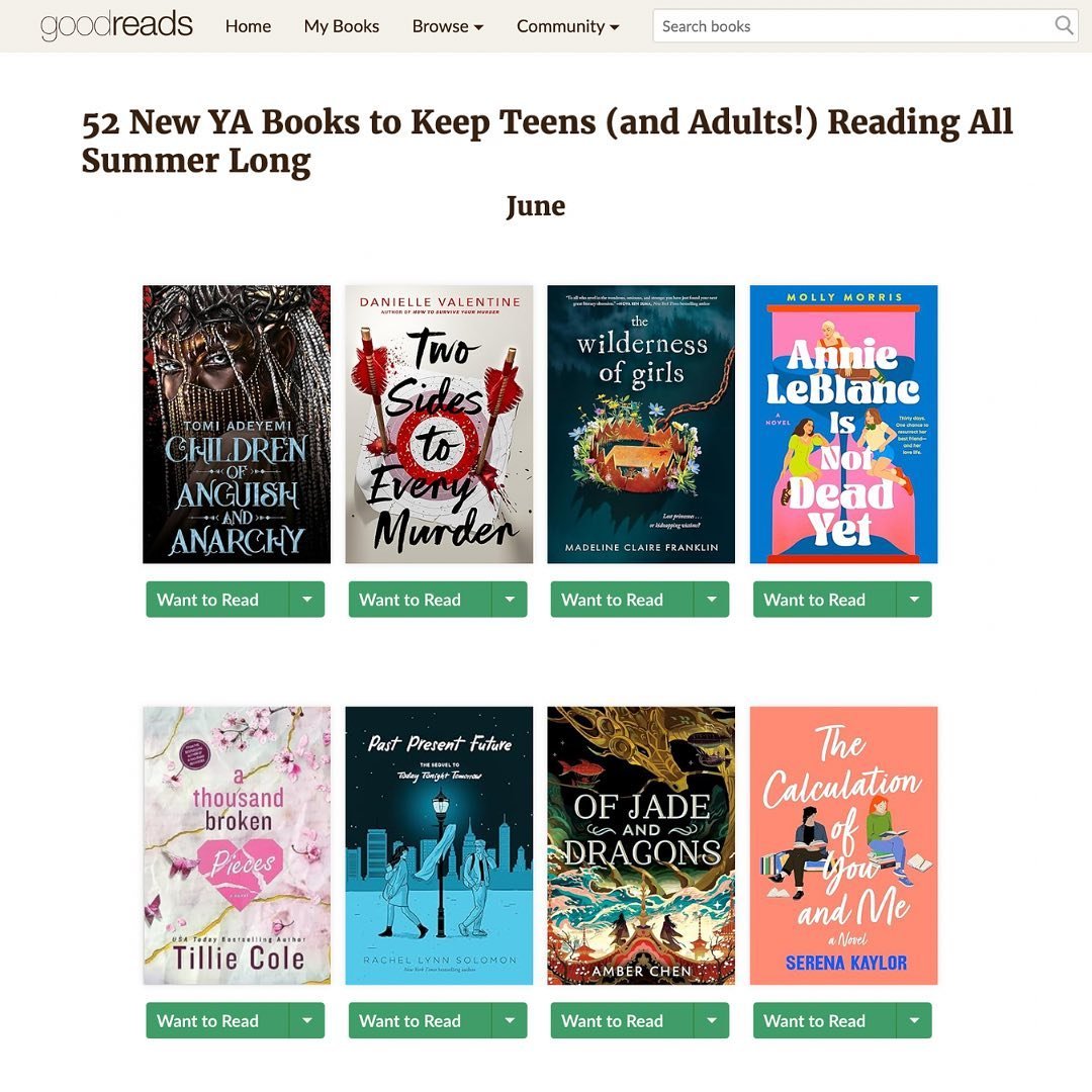 Spotted on @goodreads&rsquo; list of 52 new YA books for teens (and adults!) to read this summer 👀🙃🎉
.
.
.
#annieleblancisnotdeadyet #tbr #wednesdaybooks #yabookstagram #goodreads