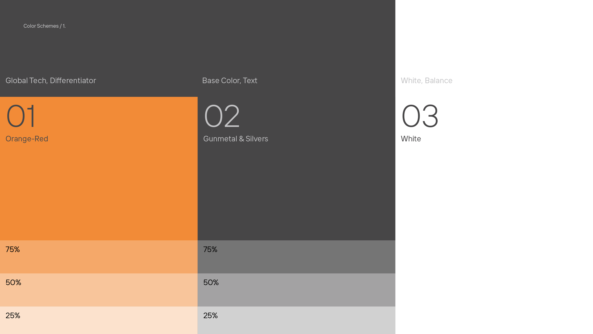 Color palette for Global Tech rebranding and web design