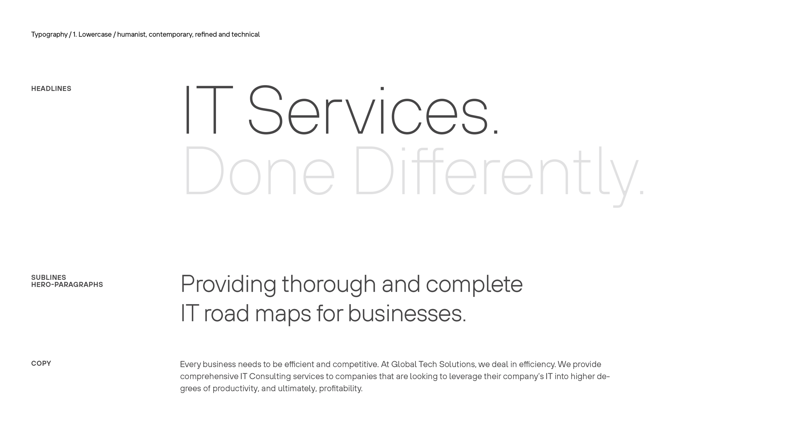 Typography for Global Tech identity design