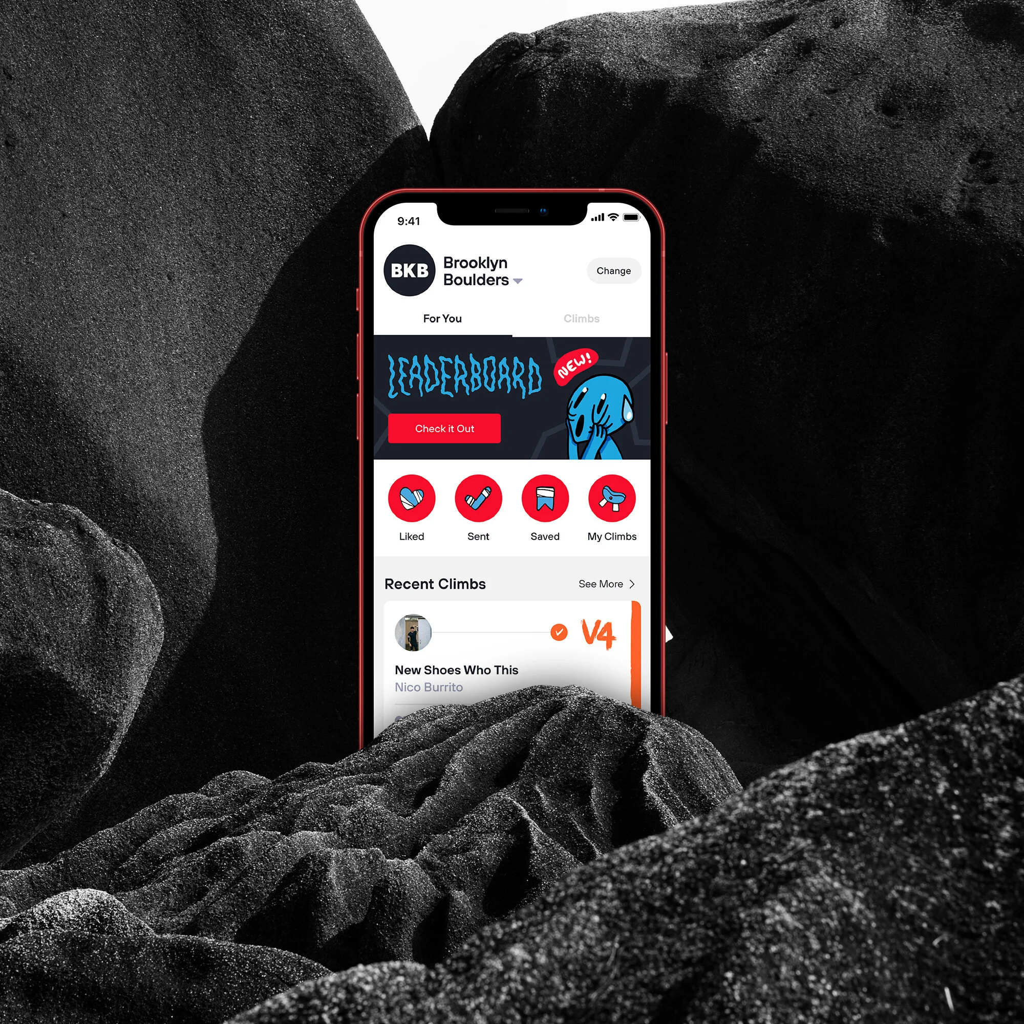App design and branding for climbing company