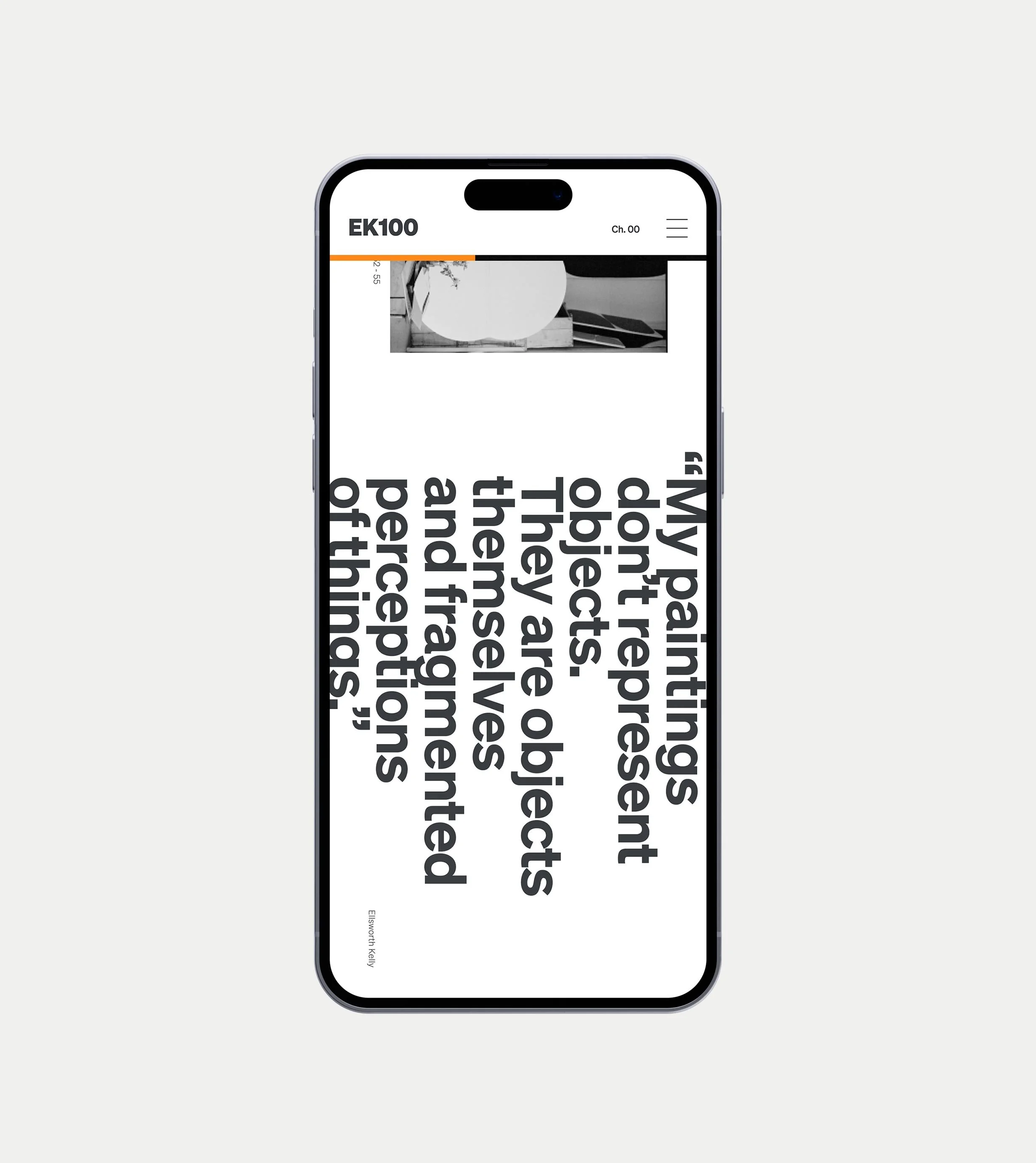 Mobile art direction and website design for Ellsworth Kelly website design