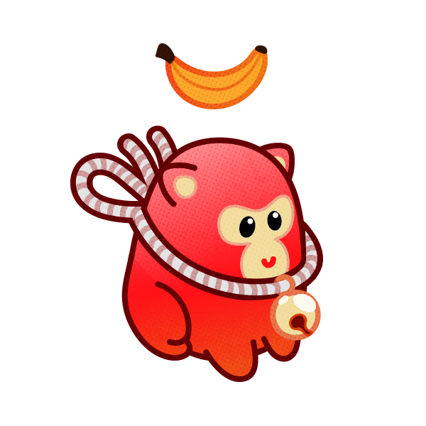 Illustrated monkey for app and identity design