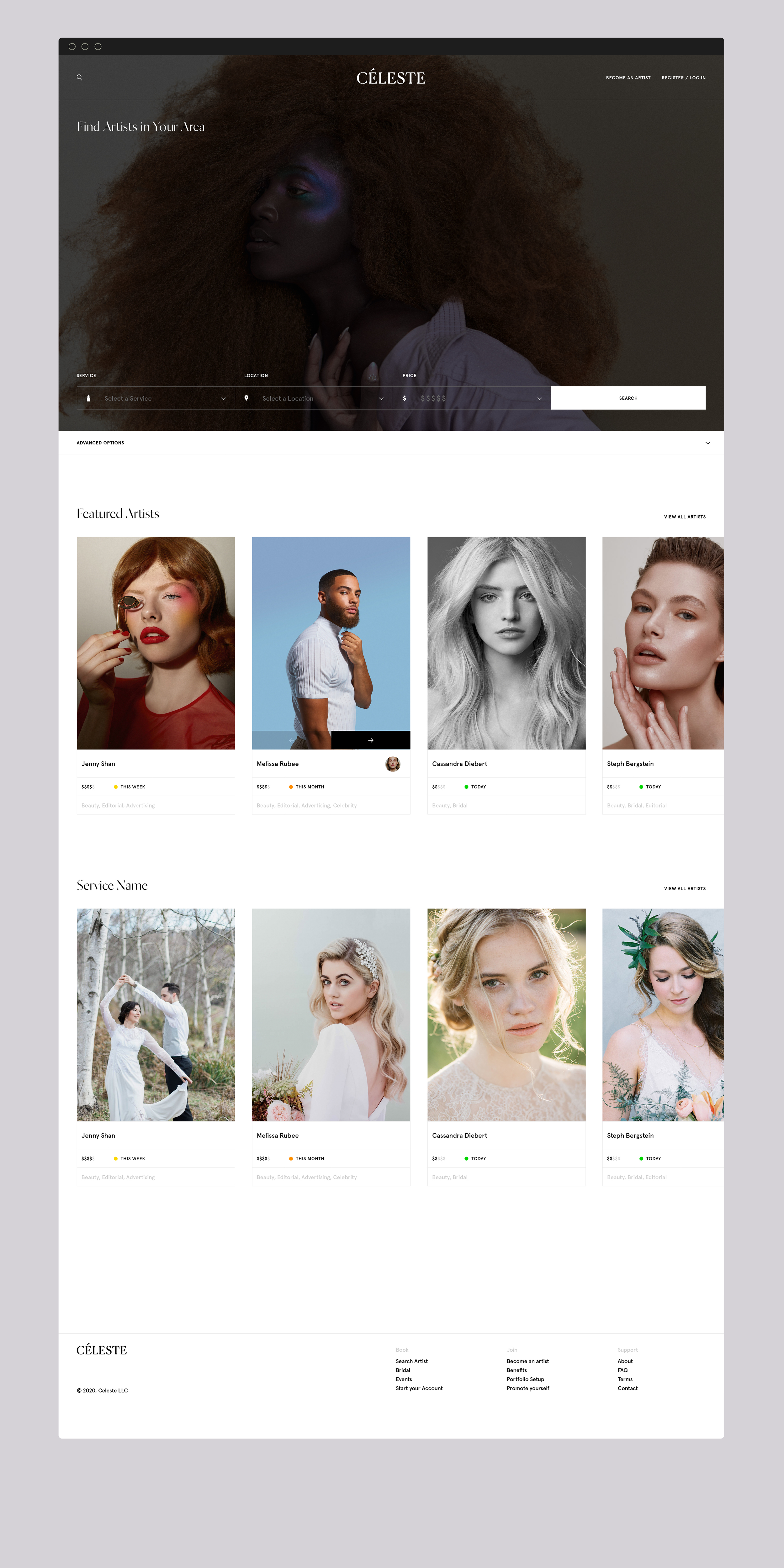 website and identity design for beauty company