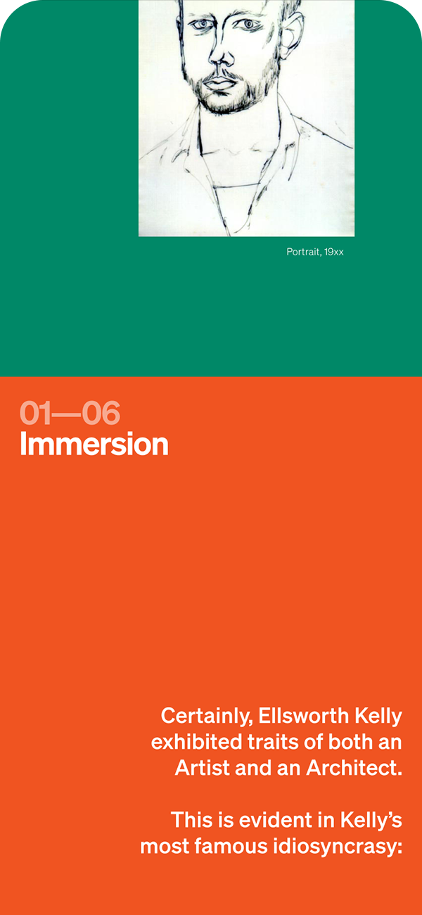 Immersive website design for famous artist, Ellsworth Kelly