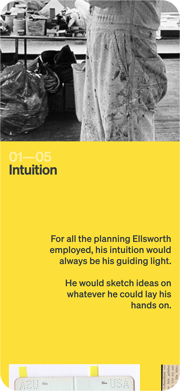 high art web design example from Ellsworth Kelly website exhibit