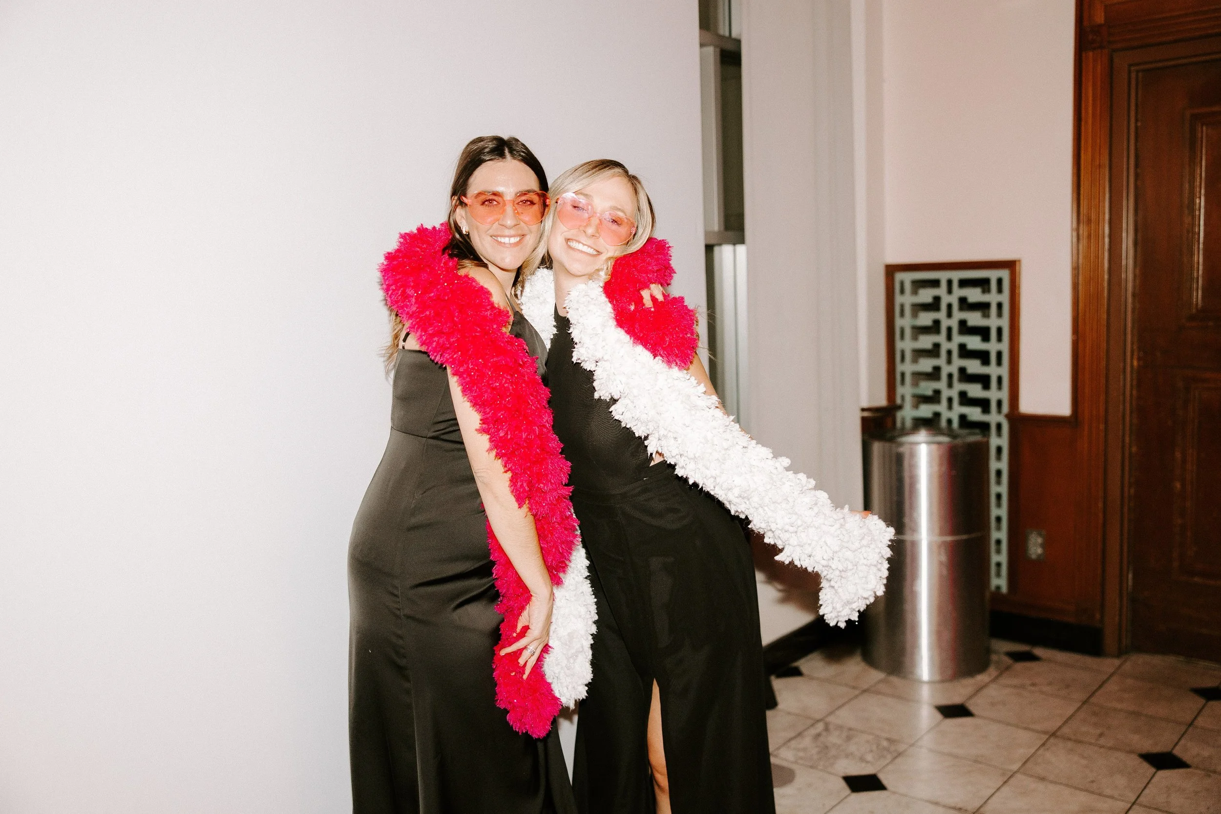 Bridesmaids pose for Glam photo booth in OKC