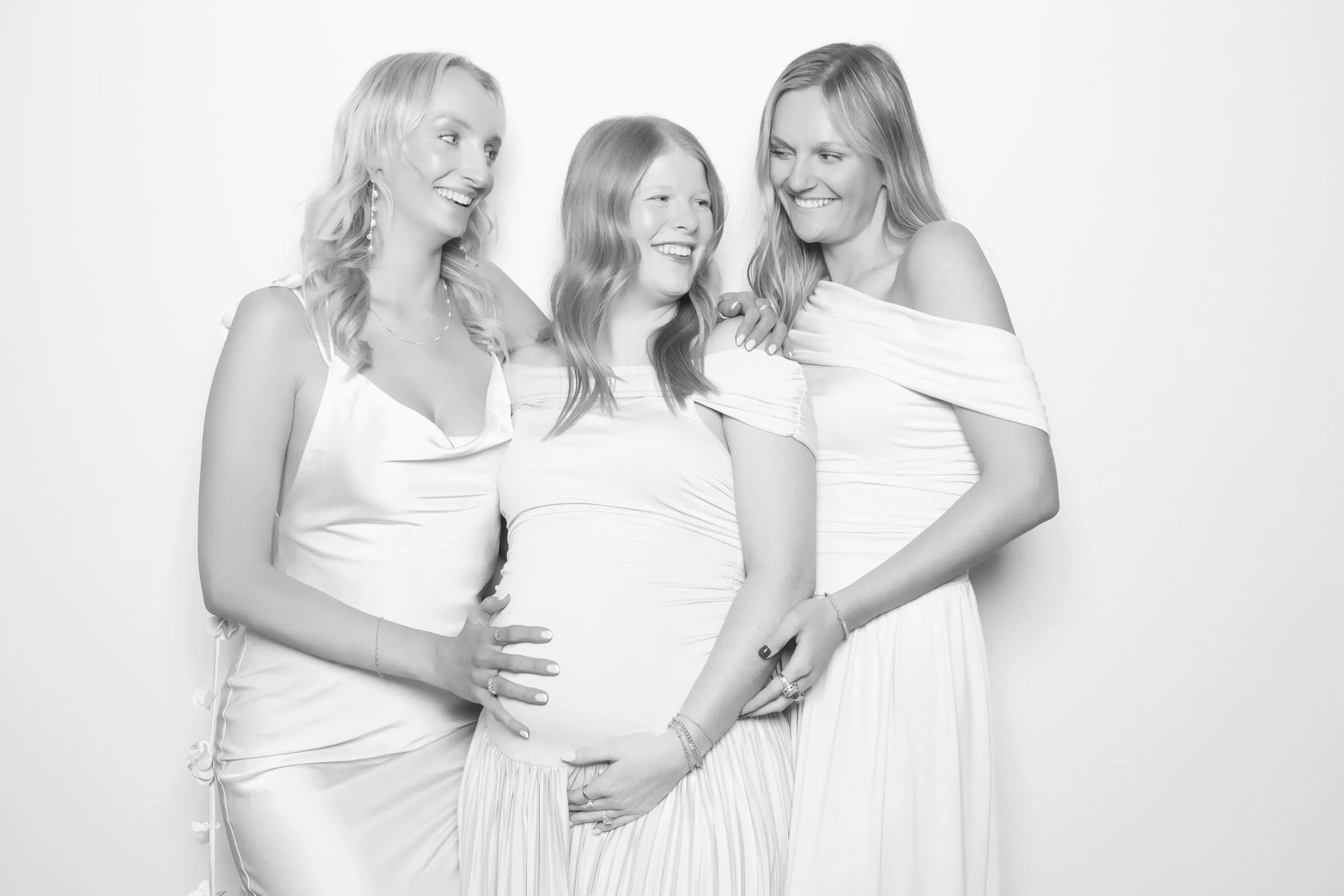 Glam photo booth bridesmaids at wedding in OKC