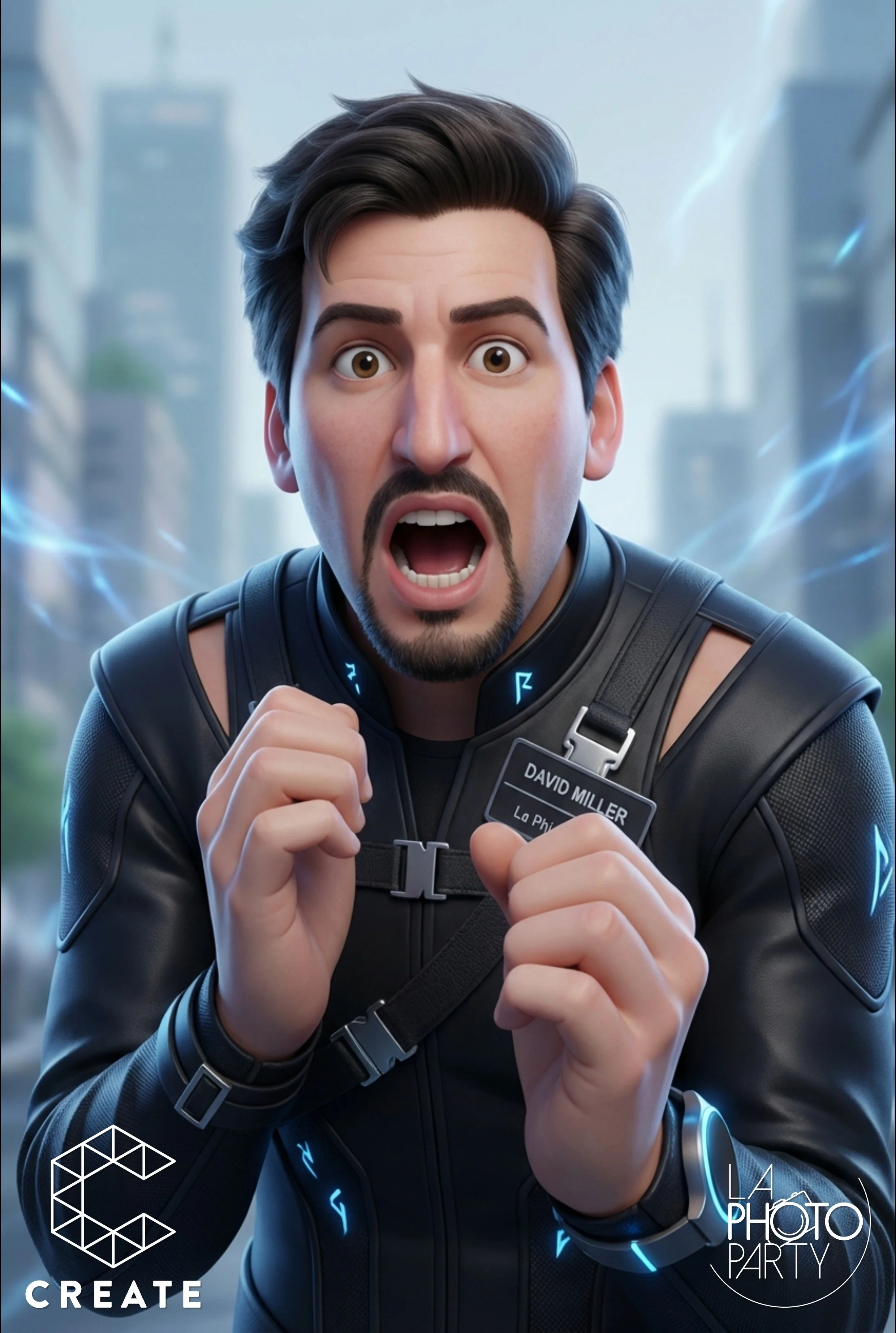 AI transformation of man using photo booth pixar style