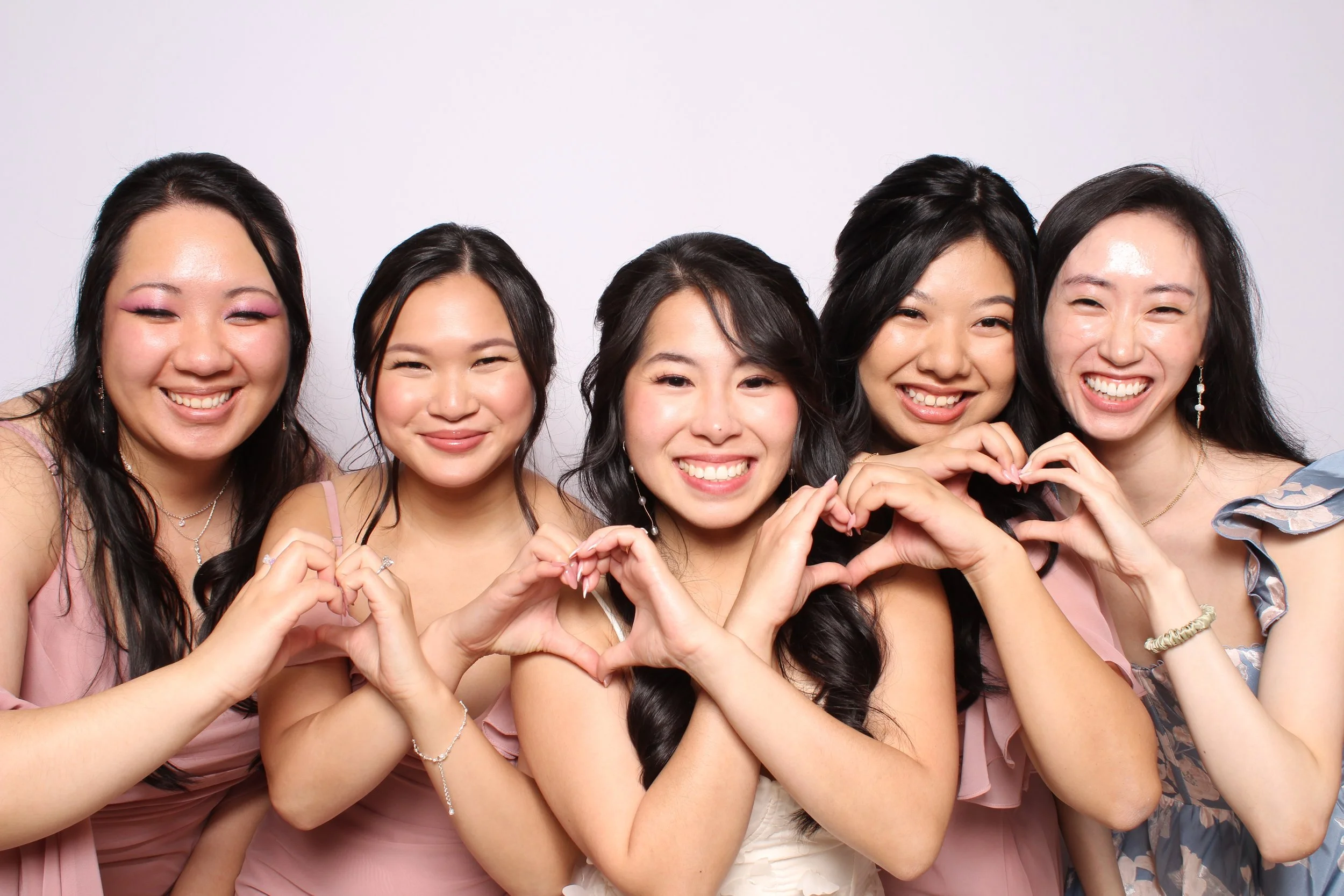 Bridal party photo booth photo with bride
