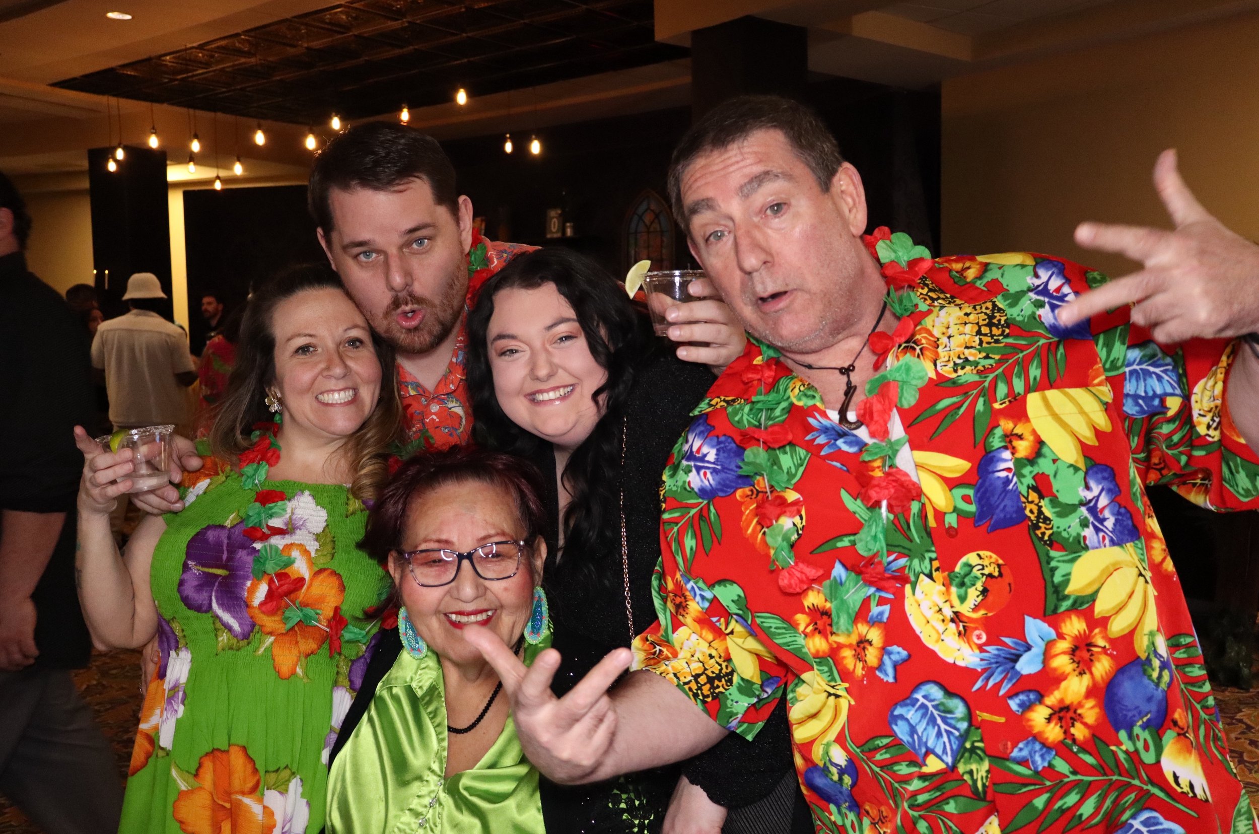 Group poses for roaming photo booth OKC