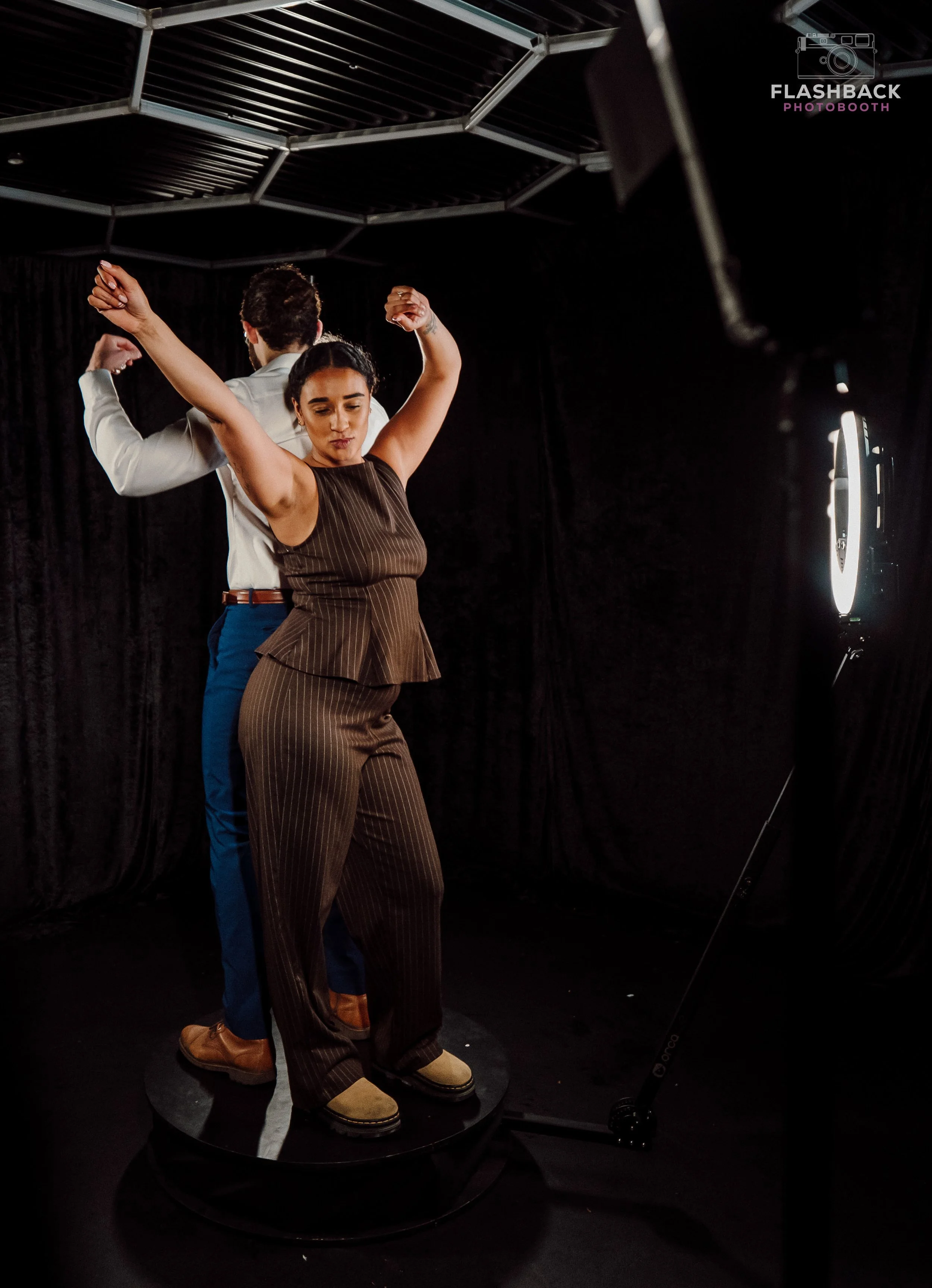 Guests using 360 booth at wedding in OKC
