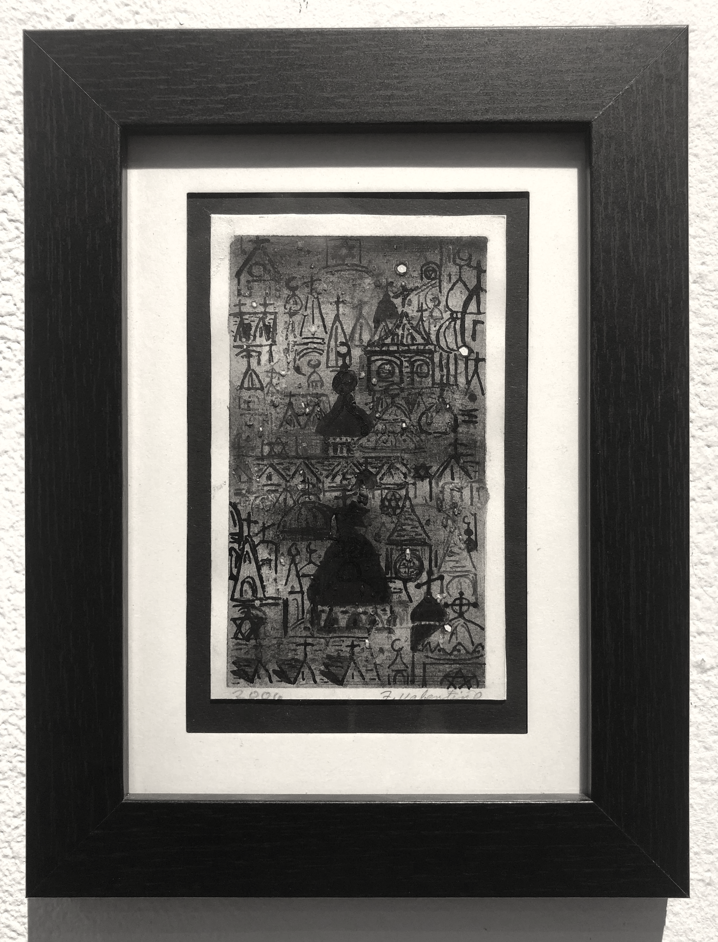 Untitled, 9' x 7',  charcoal on disrupted paper, $400.00   