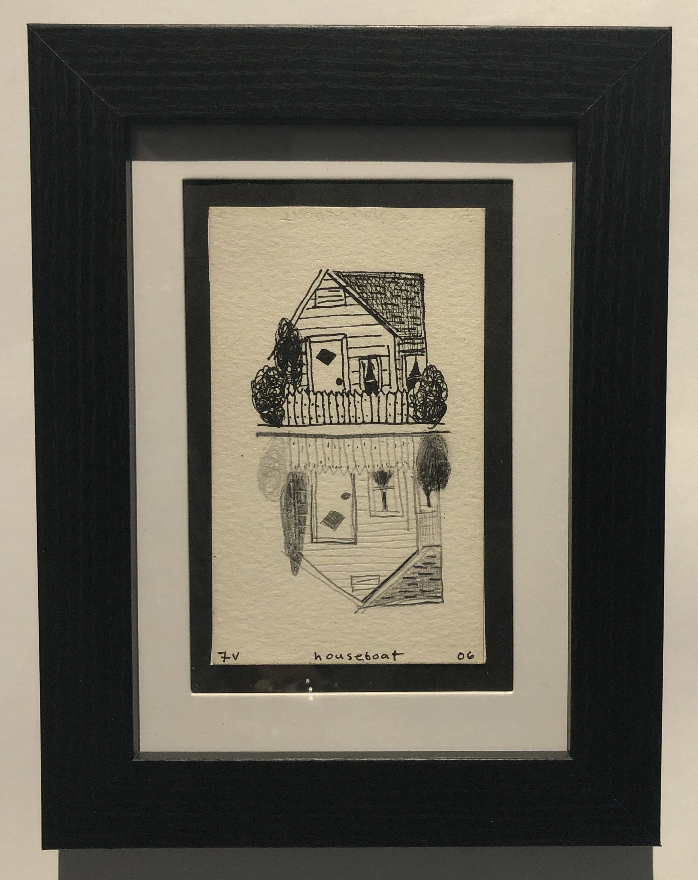 "Houseboat"  9" x 7", graphite on paper,  $275.00