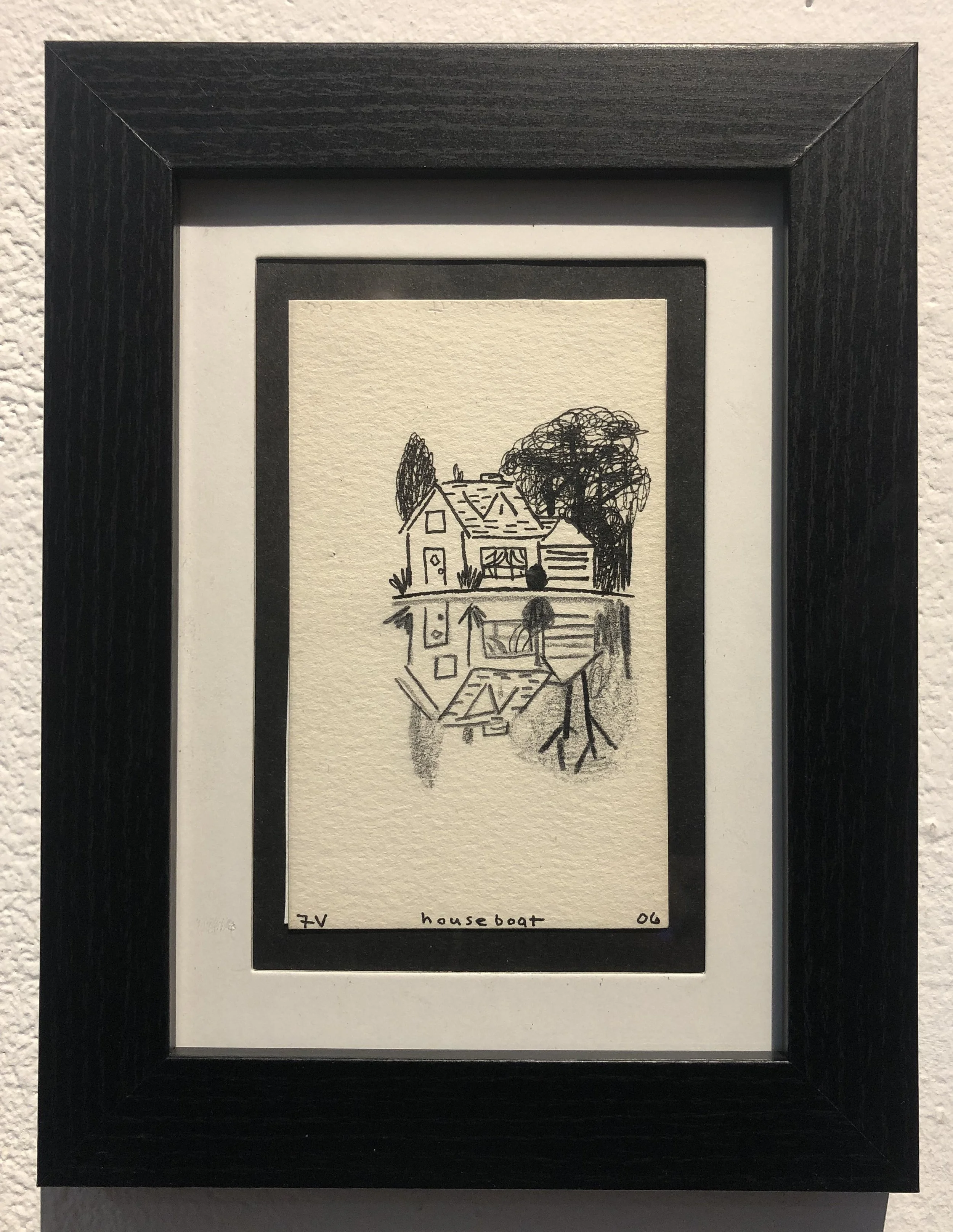 "Houseboat"  9" x 7", graphite on paper,  $275.00