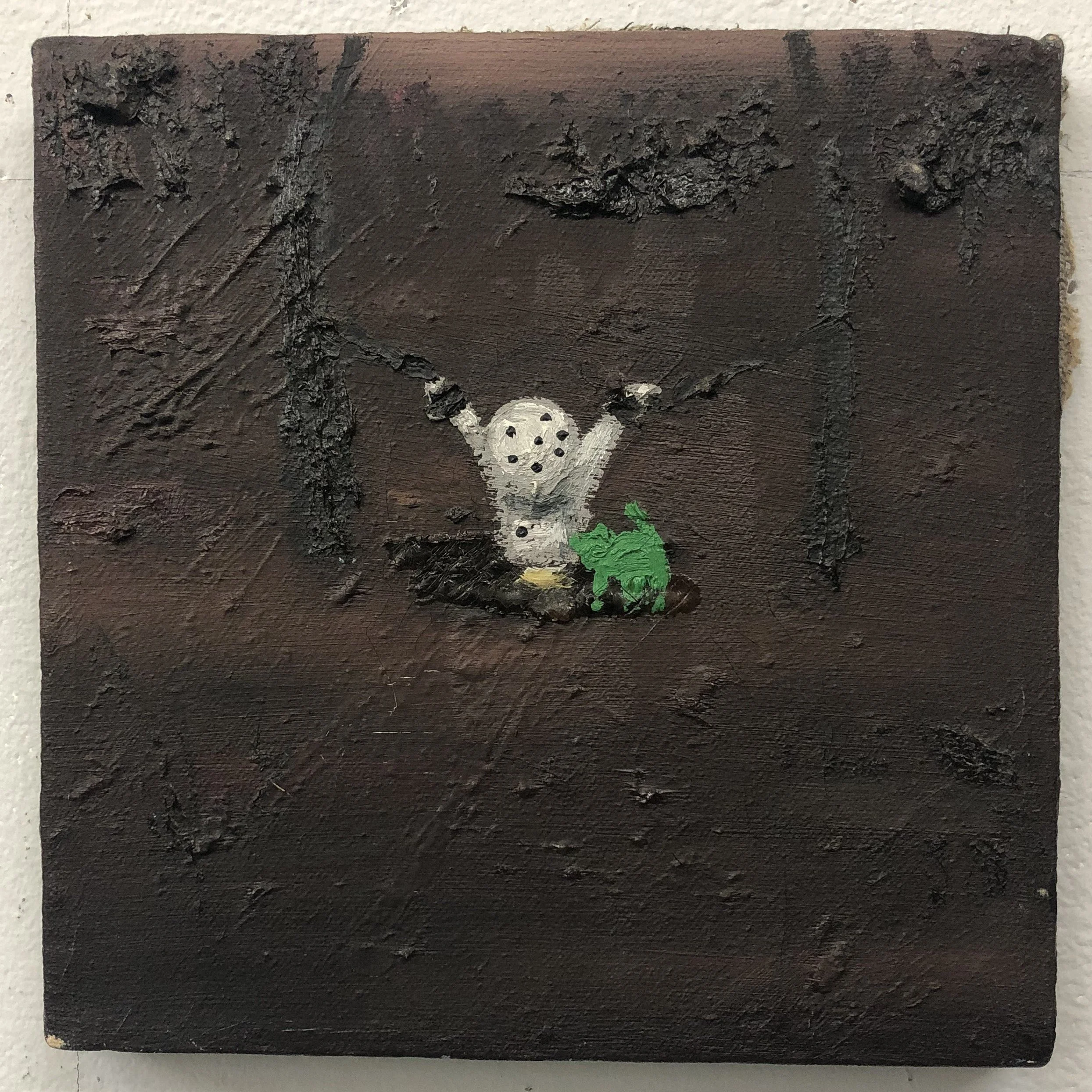 "Snowman" Oil on Canvas, 8" x 8",  $450.00