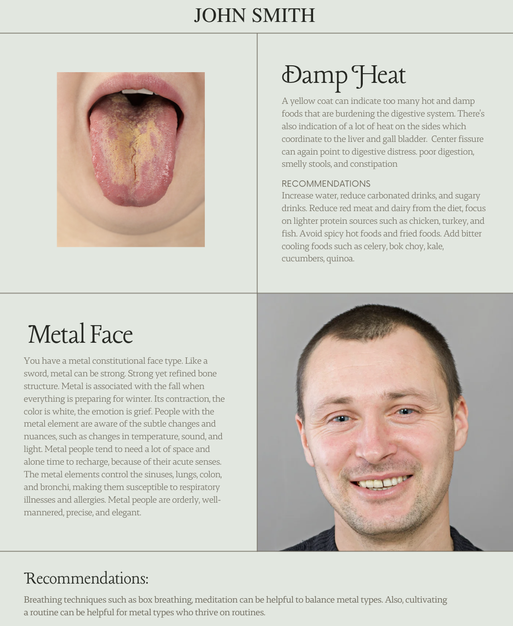 Tongue and Facial Diagnosis