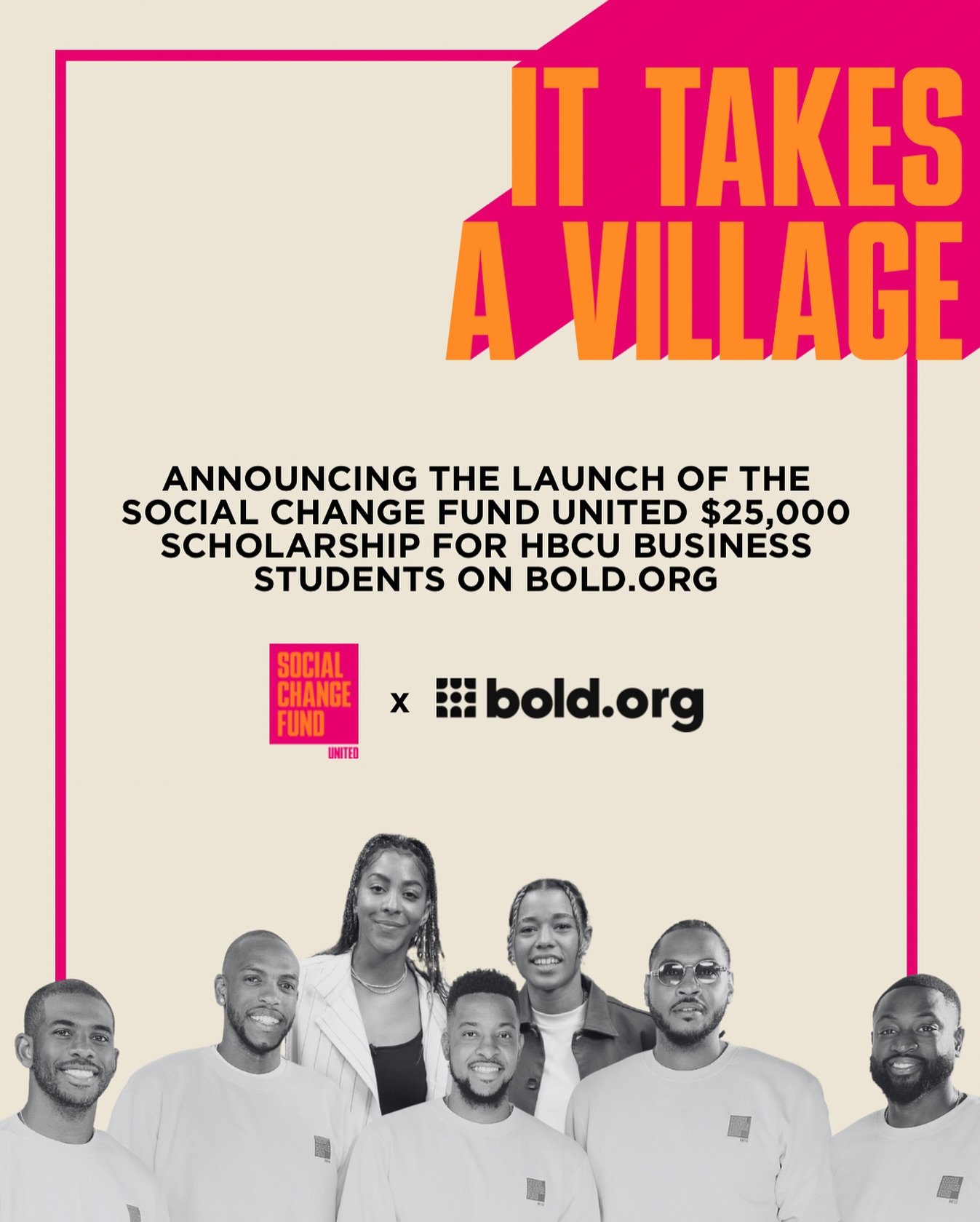 We are excited to announce our $25,000 Scholarship for HBCU Business Students on Bold.org - five students will be awarded with $5,000 to support their education.

#ItTakesAVillage #UniteEmpowerChange