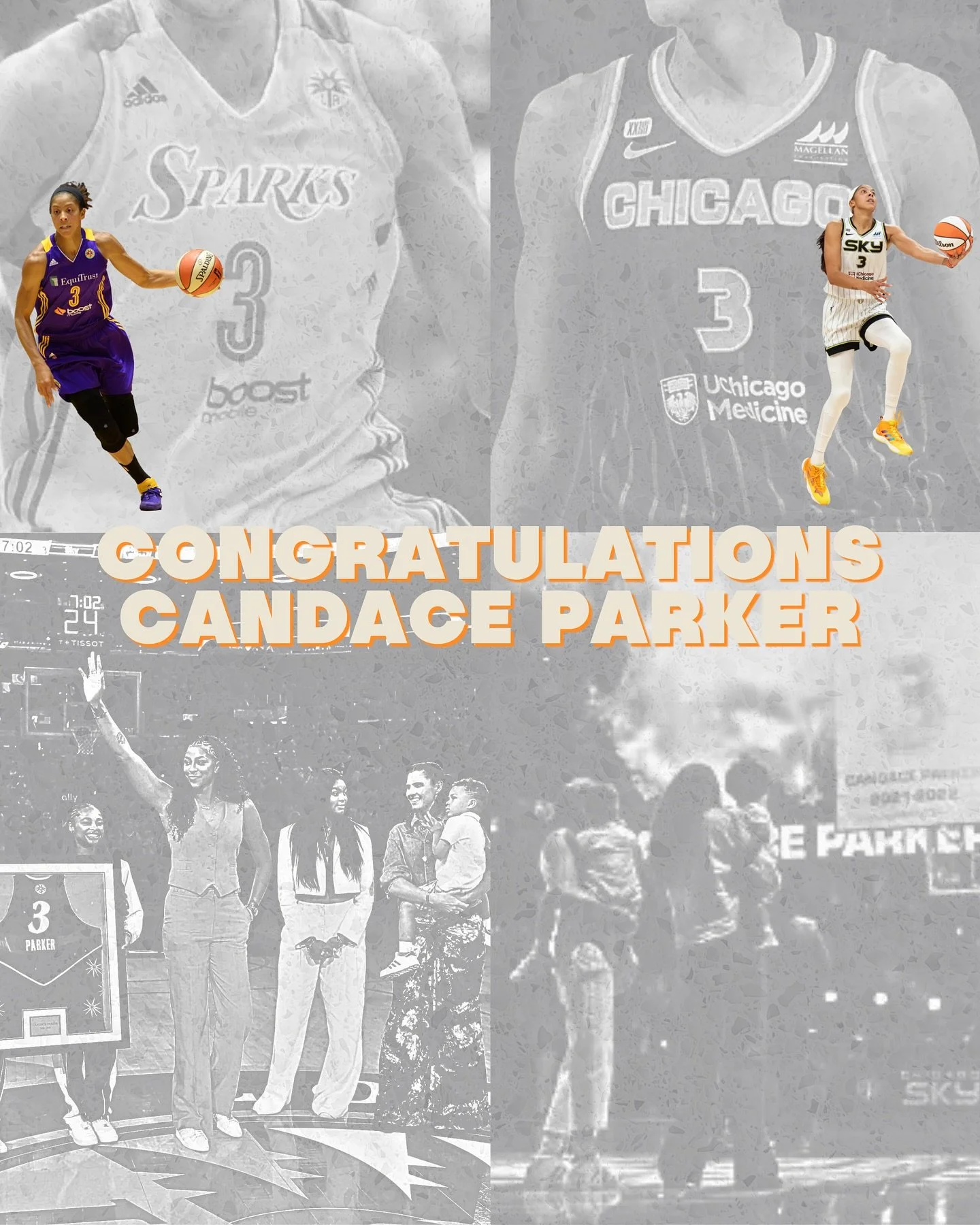 Two cities. Two teams. One legend.
This season, both the Chicago Sky and Los Angeles Sparks retired Candace Parker&rsquo;s jersey - a powerful honor for one of the greatest to ever play in the WNBA.

But Candace&rsquo;s legacy goes far beyond the cou