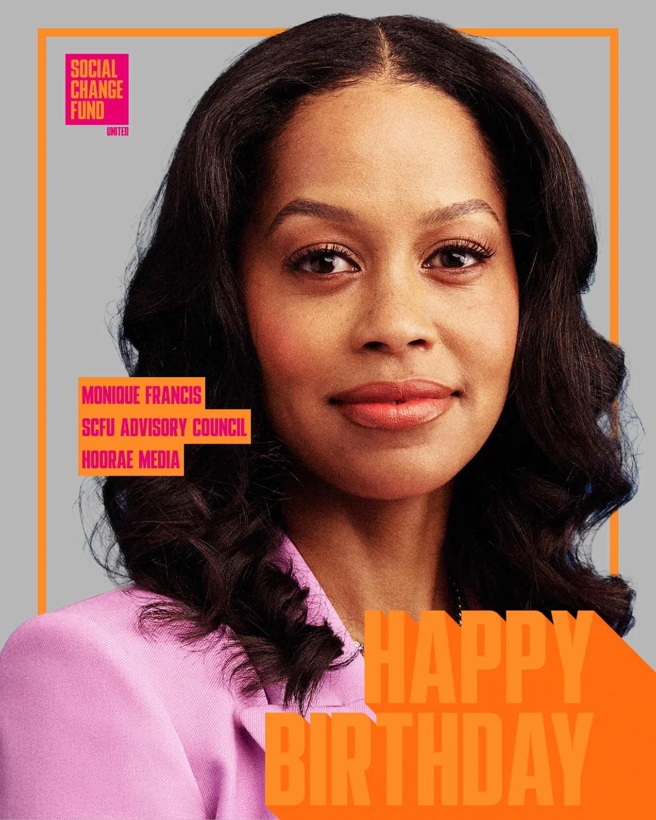 Happy birthday to Monique, our Advisory Council member. Thank you for your vision and commitment to SCFU. Wishing you a year filled with joy and impact! 🩷🧡