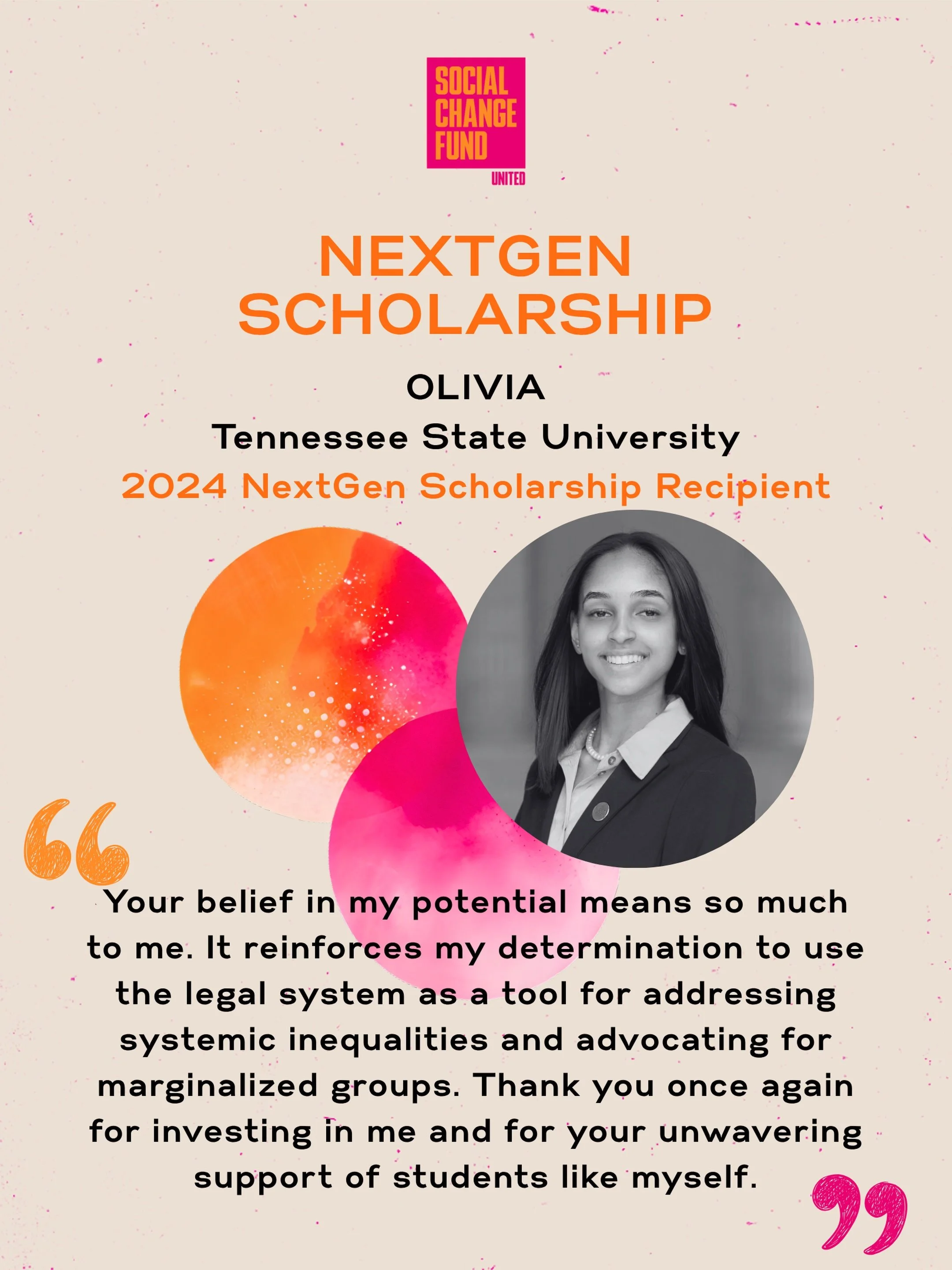 Through the SCFU NextGen Scholarship, we&rsquo;ve supported young leaders who are building, learning, and stepping into what&rsquo;s next.

&mdash;&mdash;&mdash;

🎓HBCU students, our 2026 NextGen Scholarship is live! 

APPLY NOW. Link in bio.