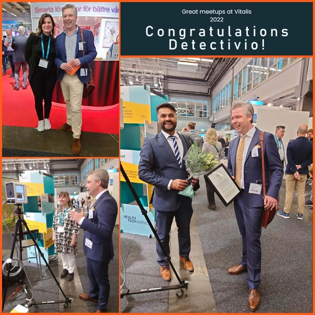 Winner of Health Tech Award 2022: Detectivio!! Congratulations! 😎🤩🥳 #healthtechnordic #healthtech #vitalsignsfromadistance