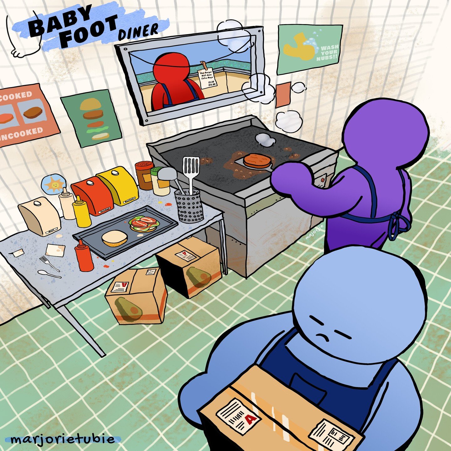 Filling Orders -- Play Baby Foot Diner!

https://majorjie.itch.io/baby-foot-diner

#indiegame #games #babyfootdiner #art #illustration