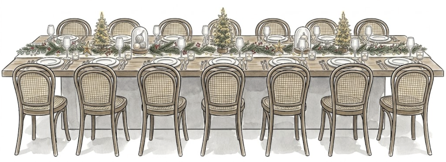 Holiday table setting at Starling