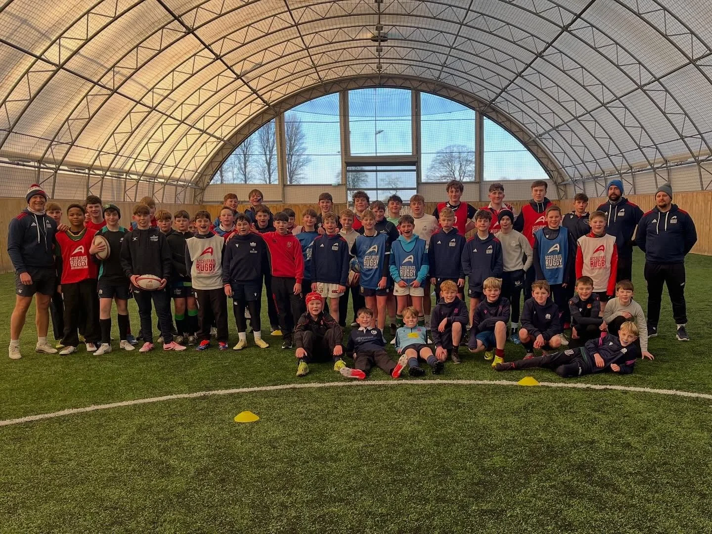 One of the best camp days of the year today. Amazing group of 50 kids and top level coaches. Players travelled from Glasgow, Dollar &amp; North Berwick to be there. Day 2 on 5th January. Book via the link in Bio.