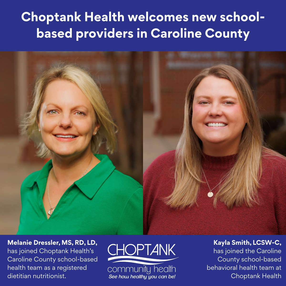 Choptank Health Welcomes New School-Based Providers in Caroline County