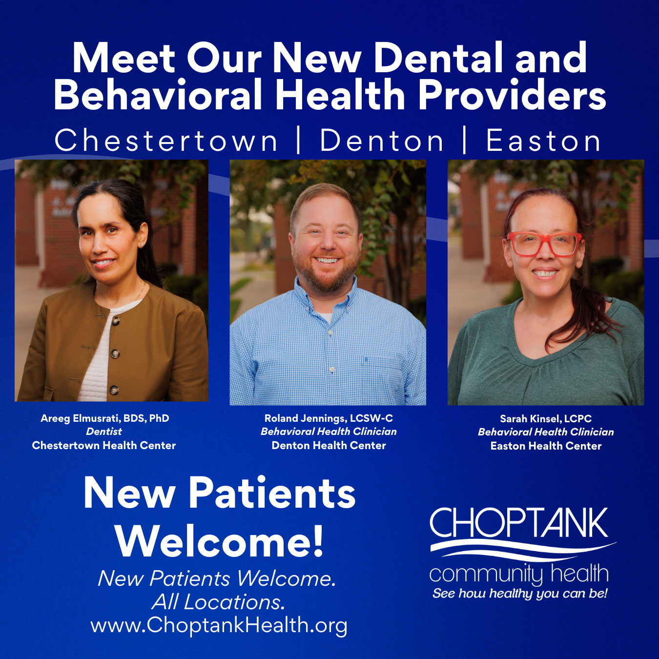 Choptank Health Expands Dental and Behavioral Health Access with Three New Providers